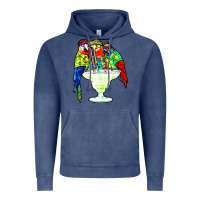 Vintage Denim parrots drinking margarita hawaiian Vintage Hoodie - artisFamous