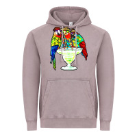 Vintage Zinc parrots drinking margarita hawaiian Vintage Hoodie - artisFamous