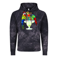 Cloud Black parrots drinking margarita hawaiian Vintage Hoodie - artisFamous