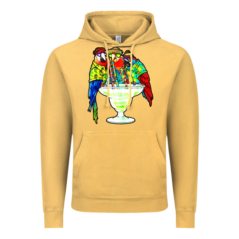 Parrots Drinking Margarita Hawaiian Vintage Hoodie by artisFamous | Teevron