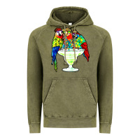 Vintage Olive parrots drinking margarita hawaiian Vintage Hoodie - artisFamous
