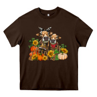 Chocolate Brown Fall heifer cows Heavy Core Tee - RanaPortraitStore