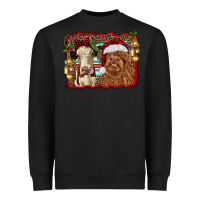 Christmas Heifer And Highland Cow With Serape Background Heavyweight Sweatshirt | Teevron