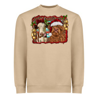 Mushroom christmas heifer and highland cow with serape background Heavyweight Sweatshirt - RanaPortraitStore