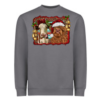 Storm christmas heifer and highland cow with serape background Heavyweight Sweatshirt - RanaPortraitStore