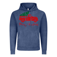 Vintage Denim vintage red truck with christmas Vintage Hoodie - artisFamous