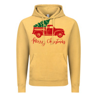Vintage Mustard vintage red truck with christmas Vintage Hoodie - artisFamous