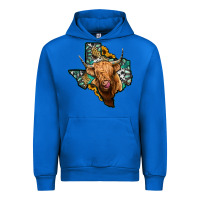 Cobalt texas map highland cow Urban Hoodie - Jasminsmagicworld