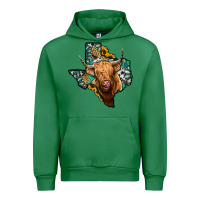 Emerald texas map highland cow Urban Hoodie - Jasminsmagicworld