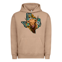 Pigment Burro texas map highland cow Urban Hoodie - Jasminsmagicworld