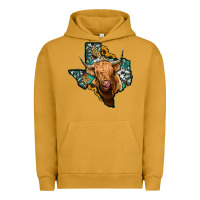 Pigment Peanut Butter texas map highland cow Urban Hoodie - Jasminsmagicworld