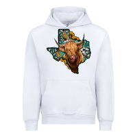 White texas map highland cow Urban Hoodie - Jasminsmagicworld