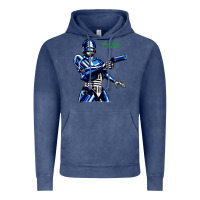 Vintage Denim 8bit robocop Vintage Hoodie - artisFamous