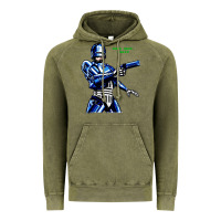 Vintage Olive 8bit robocop Vintage Hoodie - artisFamous