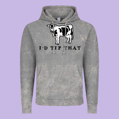 I'd Tip That Funny Cow Tipping Design Vintage Hoodie Designed By Artisfamous