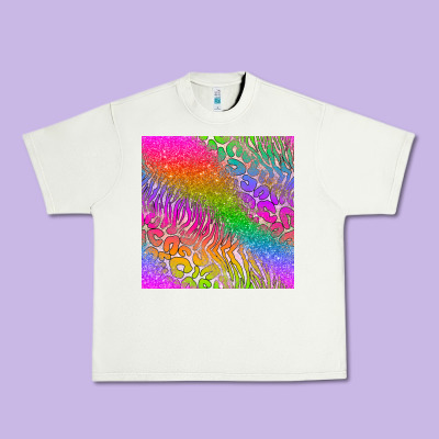 Neon Glitter Leopard Seamless Pattern Urban Heavy Tee Designed By Bundleandbundleshop
