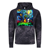 Cloud Black starry night print van gogh parody Vintage Hoodie - artisFamous