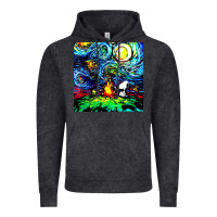 Vintage Black starry night print van gogh parody Vintage Hoodie - artisFamous