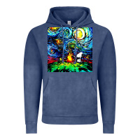 Vintage Denim starry night print van gogh parody Vintage Hoodie - artisFamous