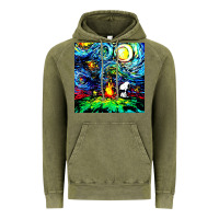 Vintage Olive starry night print van gogh parody Vintage Hoodie - artisFamous