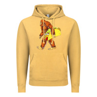 Vintage Mustard bigfoot carrying taco Vintage Hoodie - artisFamous
