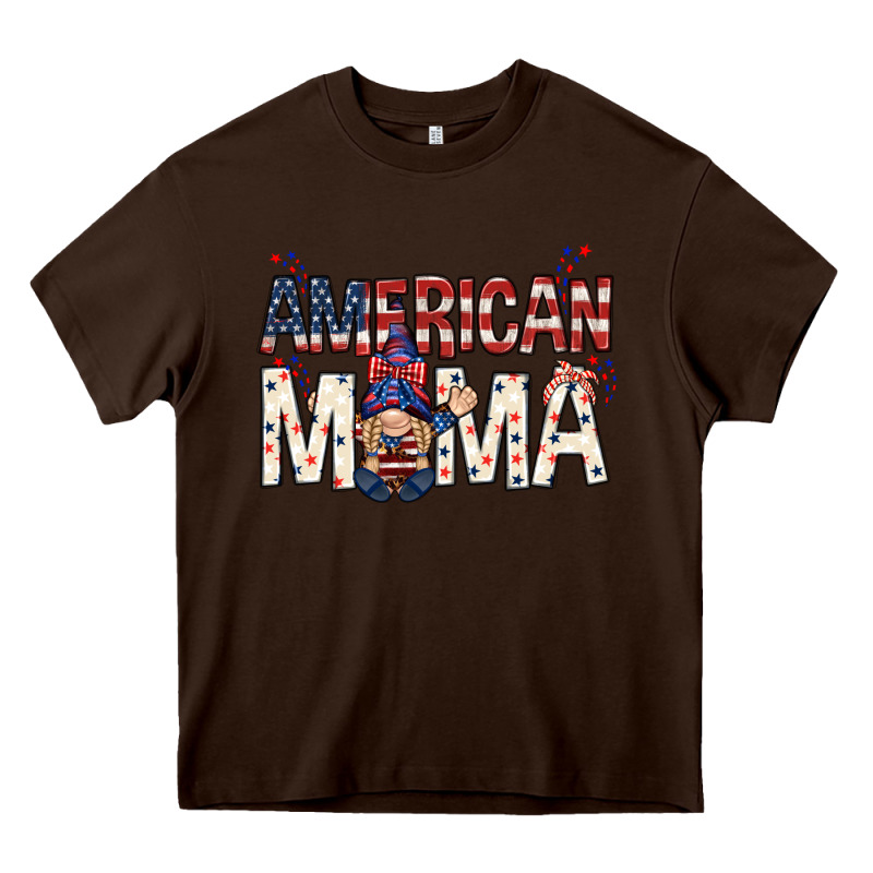 American Mama With Gnome Mothers Day Heavy Core Tee by HowdyJamesFarm | Teevron