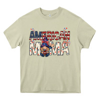 Mossy American mama with gnome mothers day Heavy Core Tee - HowdyJamesFarm