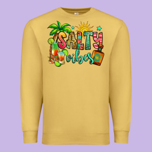 Salty Vibes Tequila Summer Premium Sweatshirt Designed By Jasminsmagicworld