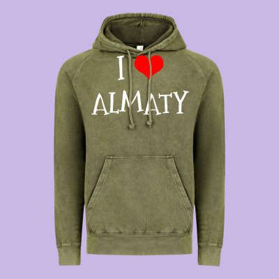 I Love Almaty City Vintage Hoodie Designed By Artisfamous