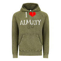 Vintage Olive i love almaty city Vintage Hoodie - artisFamous