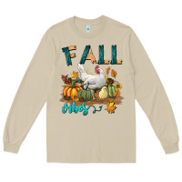Mushroom Fall Vibes Chicken Long Sleeve Tee - LillyAllenDesigns