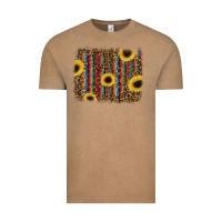 Vintage Coffee sunflowers serape leopard Vintage Tee - RanaPortraitStore