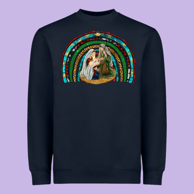 Holy Family Rainbow Heavyweight Sweatshirt Designed By Ranaportraitstore