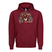 Burgundy girl mama western leopard rainbow Zipper Hoodie - JahusDesignShop