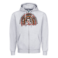Heather Grey girl mama western leopard rainbow Zipper Hoodie - JahusDesignShop