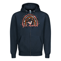Navy girl mama western leopard rainbow Zipper Hoodie - JahusDesignShop