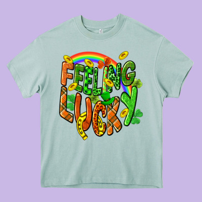 St. Patrick's Day Feeling Lucky Heavy Core Tee Designed By Cowgirlartshop