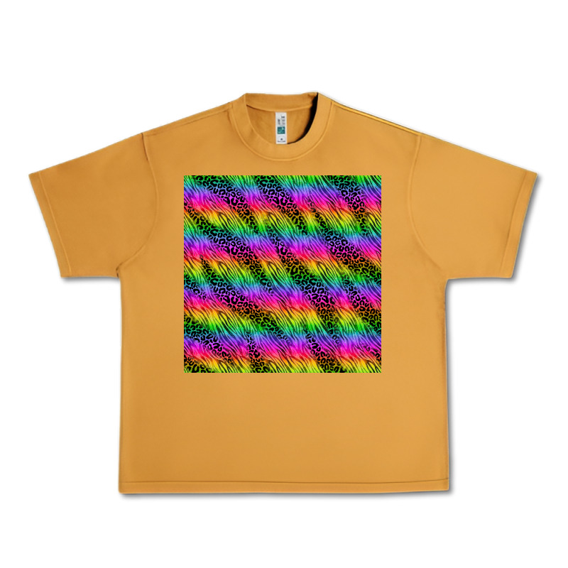 Neon Rainbow Leopard Zebra Seamless Pattern Urban Heavy Tee by BundleAndBundleShop | Teevron