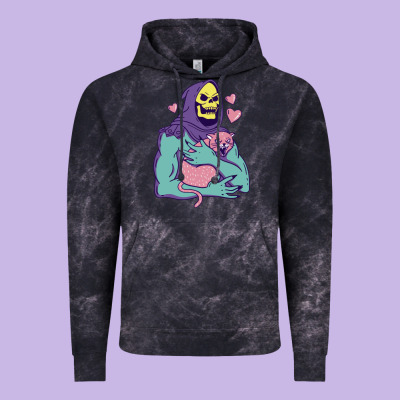 Skeletor's Hug Cat Vintage Hoodie Designed By Artisfamous