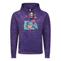Cloud Purple skeletor's hug cat Vintage Hoodie - artisFamous