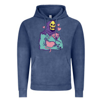 Vintage Denim skeletor's hug cat Vintage Hoodie - artisFamous