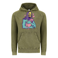 Vintage Olive skeletor's hug cat Vintage Hoodie - artisFamous