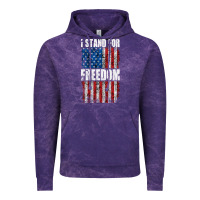 I Stand For Freedom With A Distressed American Flag Vintage Hoodie | Teevron