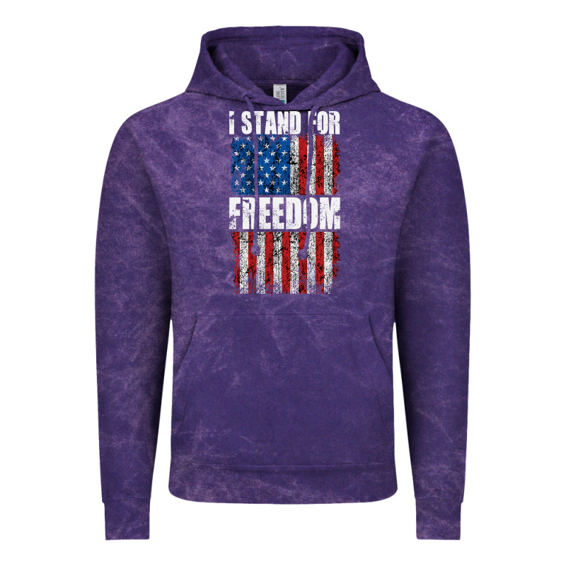 I Stand For Freedom With A Distressed American Flag Vintage Hoodie by artisFamous | Teevron