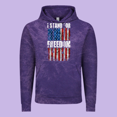 I Stand For Freedom With A Distressed American Flag Vintage Hoodie Designed By Artisfamous