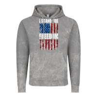 Cloud Rock I STAND FOR FREEDOM WITH A DISTRESSED AMERICAN FLAG Vintage Hoodie - artisFamous