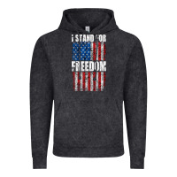 Vintage Black I STAND FOR FREEDOM WITH A DISTRESSED AMERICAN FLAG Vintage Hoodie - artisFamous