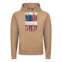 Vintage Coffee I STAND FOR FREEDOM WITH A DISTRESSED AMERICAN FLAG Vintage Hoodie - artisFamous