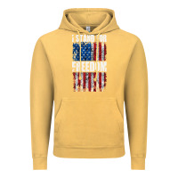 Vintage Mustard I STAND FOR FREEDOM WITH A DISTRESSED AMERICAN FLAG Vintage Hoodie - artisFamous