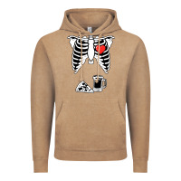 Vintage Coffee dad skeleton halloween beer pizza Vintage Hoodie - artisFamous